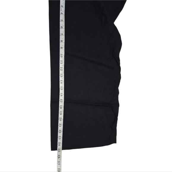 Loft Women's Black Gaucho Wide Leg Linen Blend Cropped Pants Size 6 - Picture 5 of 8